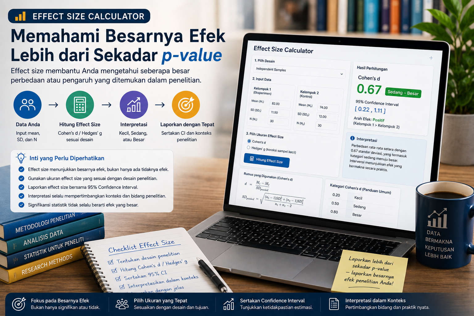 Effect Size dalam Penelitian: Memahami Cohen’s d dan Besarnya Efek