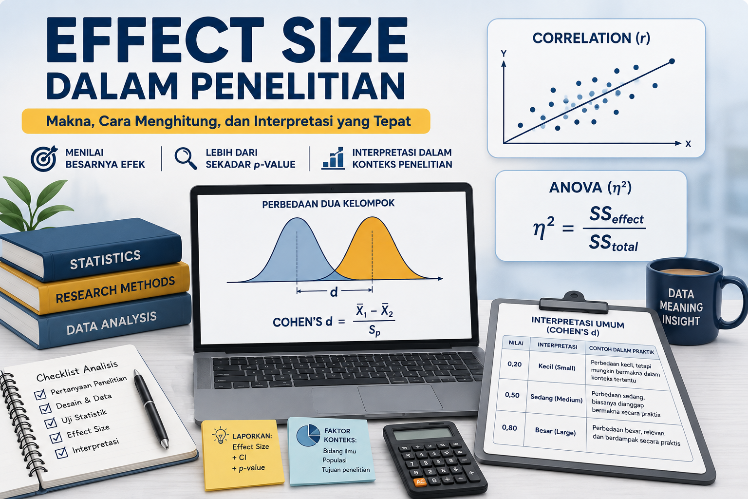 Effect Size dalam Penelitian: Makna, Cara Menghitung, dan Interpretasi yang Tepat